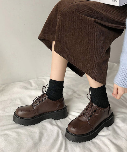 厚底ローファー レースアップ 美脚くつ レディース マニッシュ フラットシューズ おじ靴 通勤 通学 編み上げローファー 疲れない おしゃれ ドレスシューズ 99GYXC-104
