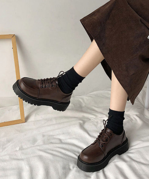 厚底ローファー レースアップ 美脚くつ レディース マニッシュ フラットシューズ おじ靴 通勤 通学 編み上げローファー 疲れない おしゃれ ドレスシューズ 99GYXC-104