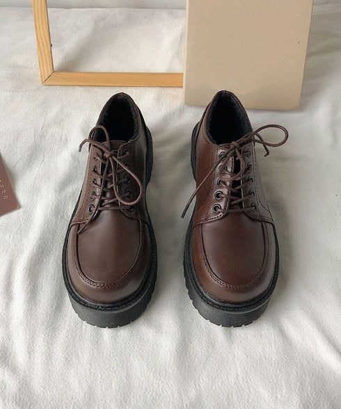 厚底ローファー レースアップ 美脚くつ レディース マニッシュ フラットシューズ おじ靴 通勤 通学 編み上げローファー 疲れない おしゃれ ドレスシューズ 99GYXC-104