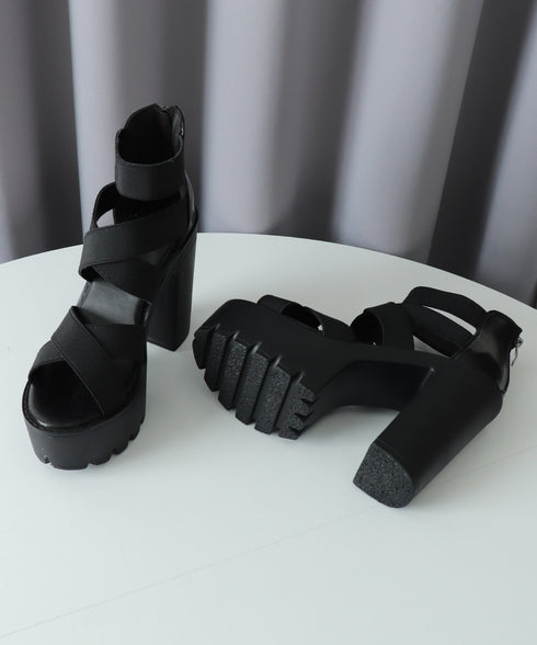 ハイヒールサンダル 厚底 ブーツサンダル レディース ストラップサンダル バックジップ 履きやすい おしゃれ セクシー 美脚 大人可愛い 海旅行 人気リゾートくつ 99GYXC-105