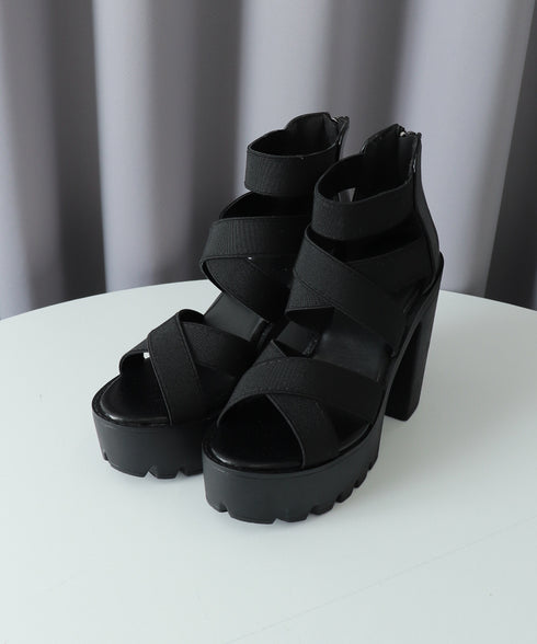 ハイヒールサンダル 厚底 ブーツサンダル レディース ストラップサンダル バックジップ 履きやすい おしゃれ セクシー 美脚 大人可愛い 海旅行 人気リゾートくつ 99GYXC-105