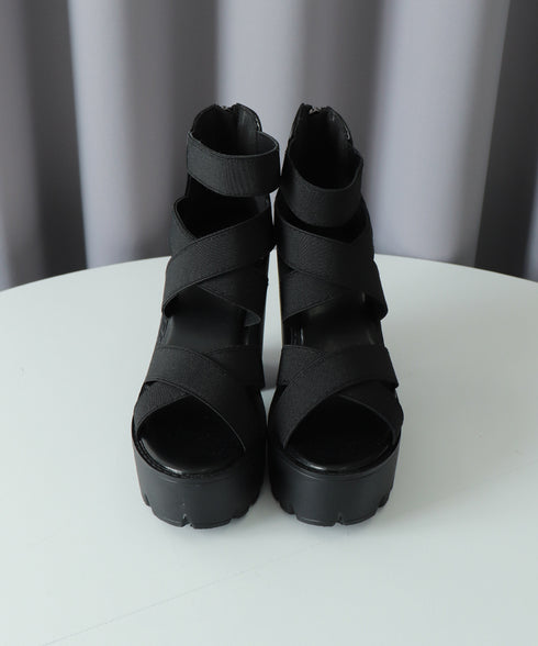 ハイヒールサンダル 厚底 ブーツサンダル レディース ストラップサンダル バックジップ 履きやすい おしゃれ セクシー 美脚 大人可愛い 海旅行 人気リゾートくつ 99GYXC-105