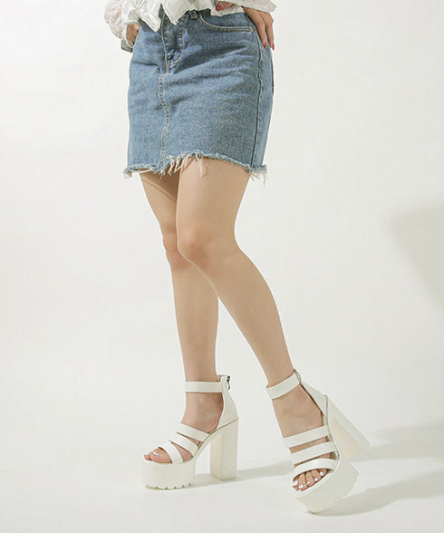 厚底ハイヒール サンダル レディース夏 太ヒール アンクルベルト 履きやすい セクシー 厚底ソール 美脚 脚長 大人 人気 オシャレ カジュアル 夏靴 新作 99GYXC-106