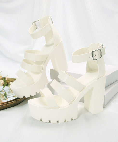 厚底ハイヒール サンダル レディース夏 太ヒール アンクルベルト 履きやすい セクシー 厚底ソール 美脚 脚長 大人 人気 オシャレ カジュアル 夏靴 新作 99GYXC-106