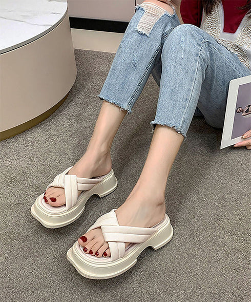 厚底サンダル ミュールサンダル 夏新作 レディース 美脚 クロスベルト サマー コンフォート サンダル カジュアル おしゃれ 大人可愛い 海旅行 リゾート 99GYXC-107