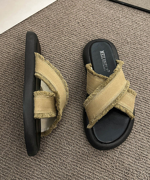 ミュールサンダル クロスベルト 美脚 レディース サマーサンダル フラットサンダル ぺたんこ 履きやすい カジュアルシューズ オルチャン 歩きやすい おしゃれ 99GYXC-109