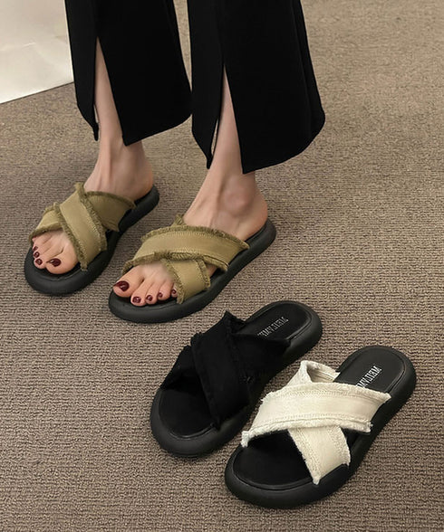 ミュールサンダル クロスベルト 美脚 レディース サマーサンダル フラットサンダル ぺたんこ 履きやすい カジュアルシューズ オルチャン 歩きやすい おしゃれ 99GYXC-109