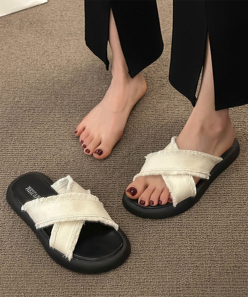 ミュールサンダル クロスベルト 美脚 レディース サマーサンダル フラットサンダル ぺたんこ 履きやすい カジュアルシューズ オルチャン 歩きやすい おしゃれ 99GYXC-109