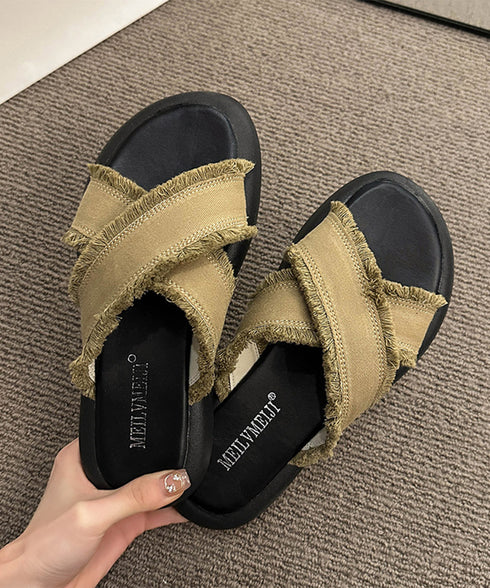 ミュールサンダル クロスベルト 美脚 レディース サマーサンダル フラットサンダル ぺたんこ 履きやすい カジュアルシューズ オルチャン 歩きやすい おしゃれ 99GYXC-109