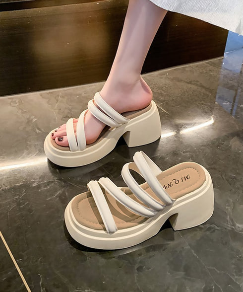 ミュールサンダル 厚底 太ヒール 美脚夏 レディース ストラップ ヒールサンダル チャンキーヒール おしゃれ カジュアル 大人可愛い フェミニン 海旅行 トラベル 99GYXC-111