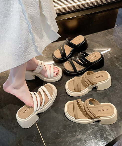 ミュールサンダル 厚底 太ヒール 美脚夏 レディース ストラップ ヒールサンダル チャンキーヒール おしゃれ カジュアル 大人可愛い フェミニン 海旅行 トラベル 99GYXC-111