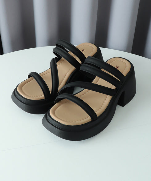 ミュールサンダル 厚底 太ヒール 美脚夏 レディース ストラップ ヒールサンダル チャンキーヒール おしゃれ カジュアル 大人可愛い フェミニン 海旅行 トラベル 99GYXC-111