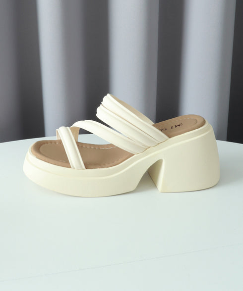 ミュールサンダル 厚底 太ヒール 美脚夏 レディース ストラップ ヒールサンダル チャンキーヒール おしゃれ カジュアル 大人可愛い フェミニン 海旅行 トラベル 99GYXC-111