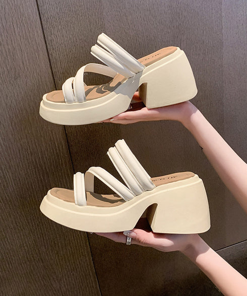 ミュールサンダル 厚底 太ヒール 美脚夏 レディース ストラップ ヒールサンダル チャンキーヒール おしゃれ カジュアル 大人可愛い フェミニン 海旅行 トラベル 99GYXC-111