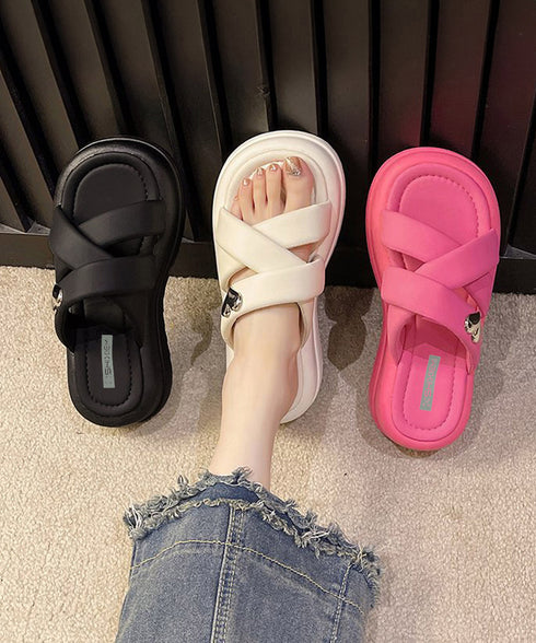 厚底 ミュールサンダル クロスベルト 夏 レディース ストラップサンダル フラットソール ハート飾りスリッパ おしゃれ 大人可愛い 海旅行 トラベル リゾートくつ 99GYXC-113