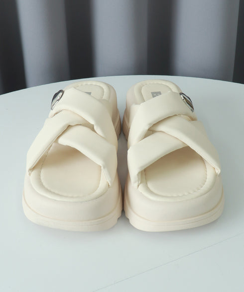 厚底 ミュールサンダル クロスベルト 夏 レディース ストラップサンダル フラットソール ハート飾りスリッパ おしゃれ 大人可愛い 海旅行 トラベル リゾートくつ 99GYXC-113