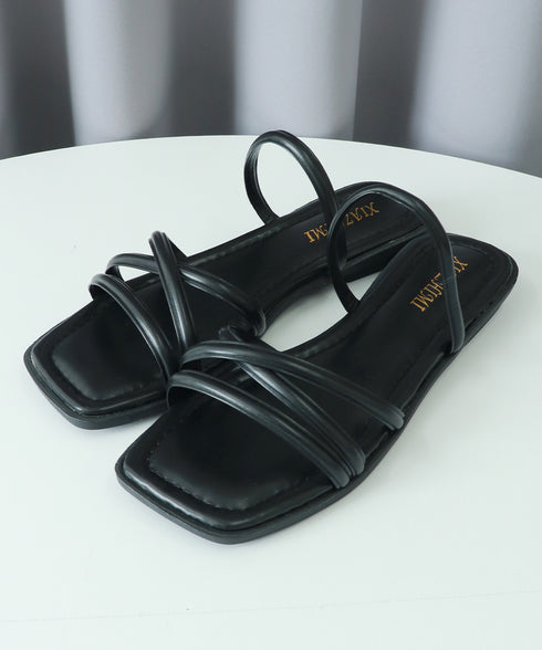 ストラップサンダル レディース 韓国風 細めストラップ スクエアトゥ ローヒール 痛くない 歩きやすい 美脚 通勤 オルチャン おしゃれ カジュアル お洒落 99GYXC-118