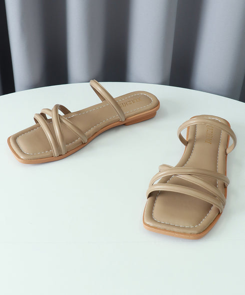 ストラップサンダル レディース 韓国風 細めストラップ スクエアトゥ ローヒール 痛くない 歩きやすい 美脚 通勤 オルチャン おしゃれ カジュアル お洒落 99GYXC-118