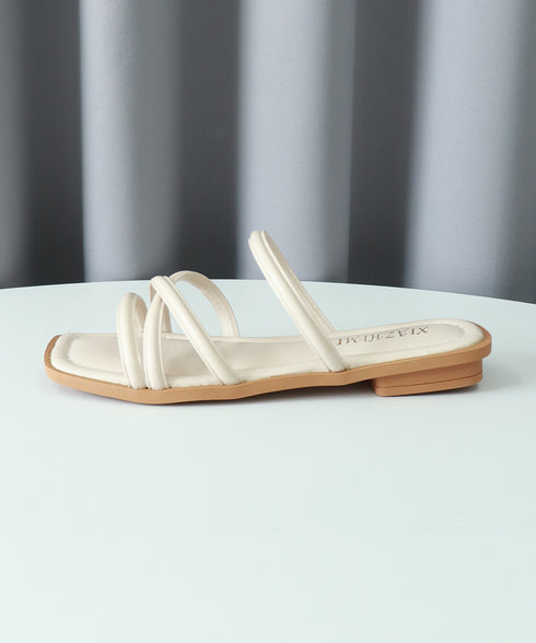 ストラップサンダル レディース 韓国風 細めストラップ スクエアトゥ ローヒール 痛くない 歩きやすい 美脚 通勤 オルチャン おしゃれ カジュアル お洒落 99GYXC-118