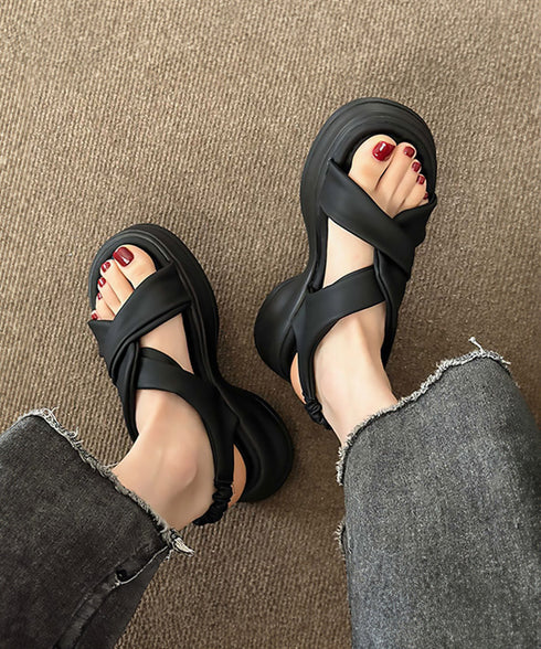 厚底サンダル レディース クロスベルト レディース サマーサンダル 美脚 疲れない ボリュームソール コンフォート お洒落 痛くない 海旅行 ビーチ 99GYXC-119