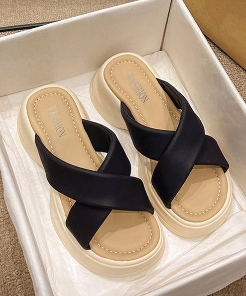 厚底サンダル レディース スリッパ ミュールサンダル コンフォート クロスベルト ボリュームソール オルチャン 歩きやすい 疲れない お洒落 99GYXC-123