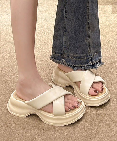 厚底サンダル レディース スリッパ ミュールサンダル コンフォート クロスベルト ボリュームソール オルチャン 歩きやすい 疲れない お洒落 99GYXC-123