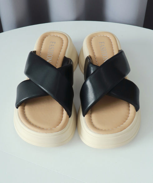 厚底サンダル レディース スリッパ ミュールサンダル コンフォート クロスベルト ボリュームソール オルチャン 歩きやすい 疲れない お洒落 99GYXC-123