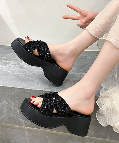 厚底サンダル ミュールサンダル 夏 美脚 レディース サマー クロスサンダル スリッパサンダル ビーチサンダル キラキラ 海 疲れない 歩きやすい カジュアル 99GYXC-124