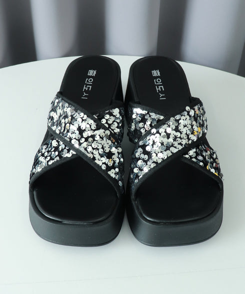 厚底サンダル ミュールサンダル 夏 美脚 レディース サマー クロスサンダル スリッパサンダル ビーチサンダル キラキラ 海 疲れない 歩きやすい カジュアル 99GYXC-124