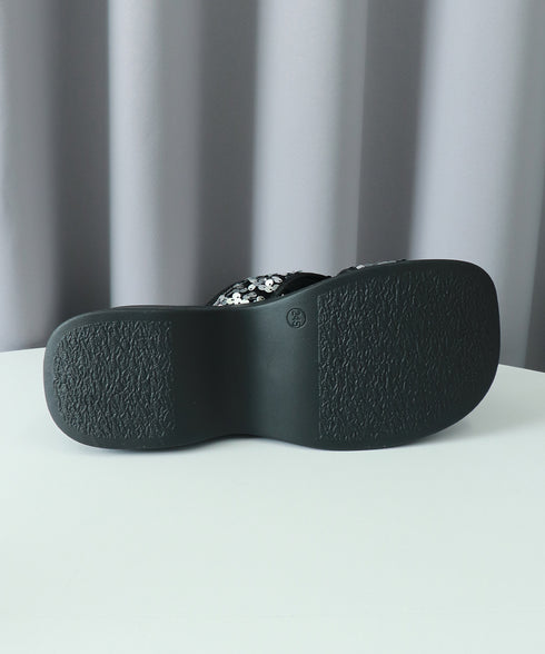 厚底サンダル ミュールサンダル 夏 美脚 レディース サマー クロスサンダル スリッパサンダル ビーチサンダル キラキラ 海 疲れない 歩きやすい カジュアル 99GYXC-124