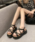 厚底 ストラップサンダル 美脚 夏靴 レディース コンフォート サンダル ビーチサンダル カジュアル おしゃれ 大人可愛い フェミニン 海 旅行 リゾートくつ 99GYXC-125