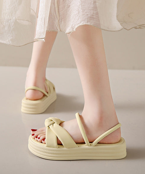 厚底サンダル レディース リボン ストラップサンダル ボリュームソール ミュールサンダル フラット 疲れない 履きやすい お洒落 コンフォート 99GYXC-126