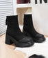 ショートブーツ 厚底 ブーティー 春秋冬 レディース バックジップ チャンキーヒール 美脚 カジュアル 大人可愛い ガーリー おしゃれ 通勤通学 きれいめ デート 99GYXC-127