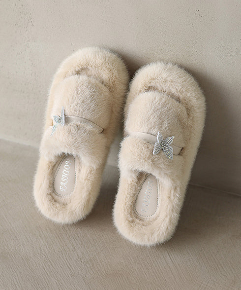 厚底ファーサンダル 蝶々 スリッパ 秋冬 レディース もこもこ フェイクファー あったか フラットサンダル 美脚 カジュアル お洒落 暖かい コンフォート 可愛い 99GYXC-129
