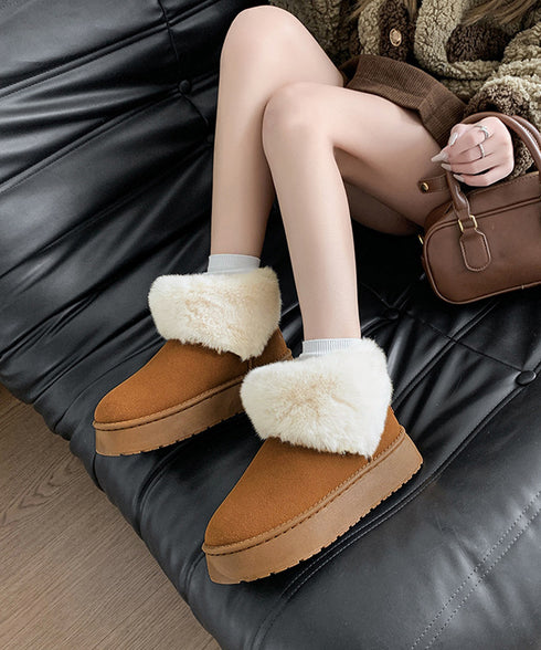 ムートンブーツ 厚底 ファーブーツ 秋冬 レディース ふわふわ あったか 裏起毛 ショートブーツ 美脚 大人可愛い おしゃれ カジュアル 疲れない フラットソール 99GYXC-130