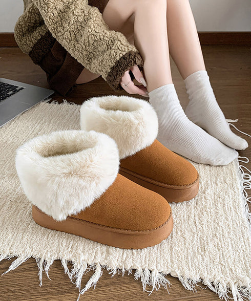ムートンブーツ 厚底 ファーブーツ 秋冬 レディース ふわふわ あったか 裏起毛 ショートブーツ 美脚 大人可愛い おしゃれ カジュアル 疲れない フラットソール 99GYXC-130