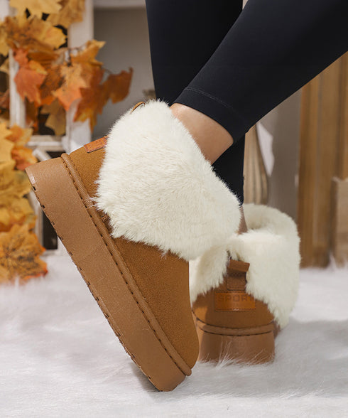 ムートンブーツ 厚底 ファーブーツ 秋冬 レディース ふわふわ あったか 裏起毛 ショートブーツ 美脚 大人可愛い おしゃれ カジュアル 疲れない フラットソール 99GYXC-130