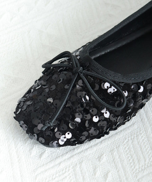 パンプス キラキラ バレエシューズ レディース スパンコール リボン飾り 美脚 フェミニン 大人 きれいめ エレガント おしゃれ 結婚式入園式卒業式 99GYXC-132