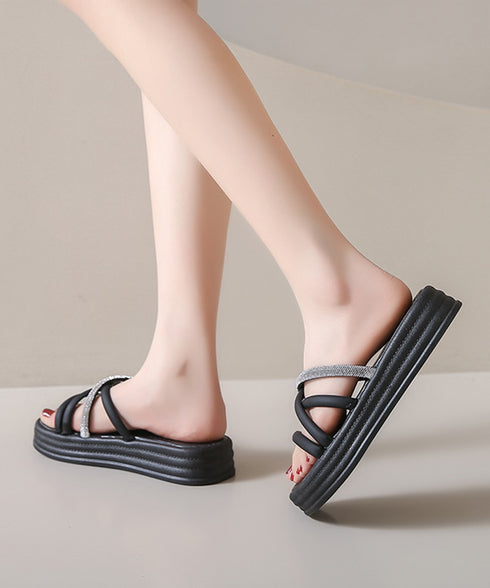 ストラップサンダル レディース 厚底 夏 スリッパサンダル フラットサンダル クロスベルト キラキラ 歩きやすい 疲れない 美脚 可愛い お洒落 99GYXC-135