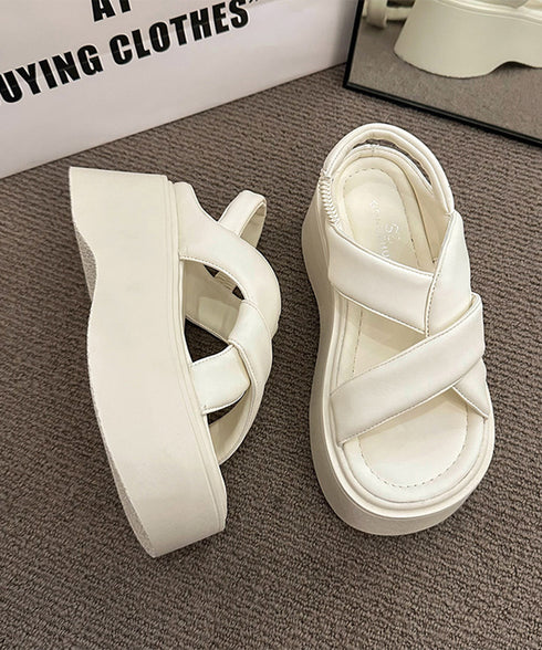 厚底サンダル クロスベルト レディース夏 サマーシューズ シンプル リラックス シルバー 快適 履きやすい カジュアル オルチャン アウトドア ビーチ旅行 99GYXC-136