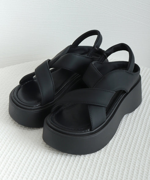 厚底サンダル クロスベルト レディース夏 サマーシューズ シンプル リラックス シルバー 快適 履きやすい カジュアル オルチャン アウトドア ビーチ旅行 99GYXC-136