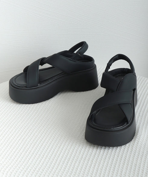 厚底サンダル クロスベルト レディース夏 サマーシューズ シンプル リラックス シルバー 快適 履きやすい カジュアル オルチャン アウトドア ビーチ旅行 99GYXC-136