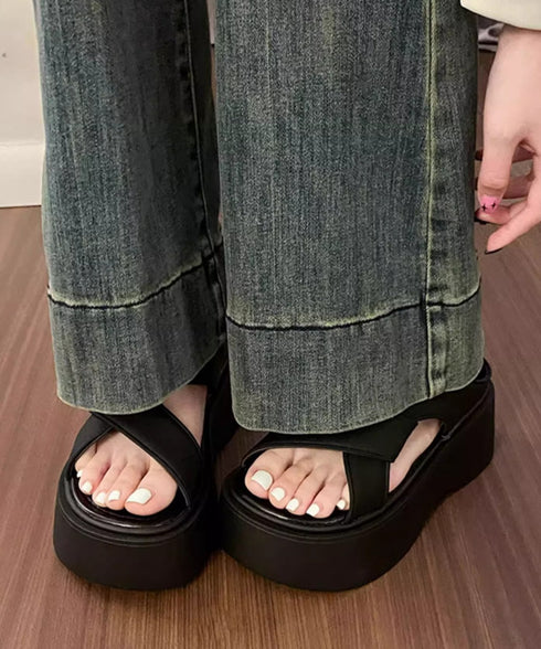 厚底サンダル クロスベルト レディース夏 サマーシューズ シンプル リラックス シルバー 快適 履きやすい カジュアル オルチャン アウトドア ビーチ旅行 99GYXC-136