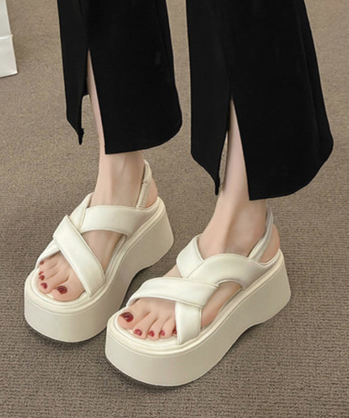 厚底サンダル クロスベルト レディース夏 サマーシューズ シンプル リラックス シルバー 快適 履きやすい カジュアル オルチャン アウトドア ビーチ旅行 99GYXC-136