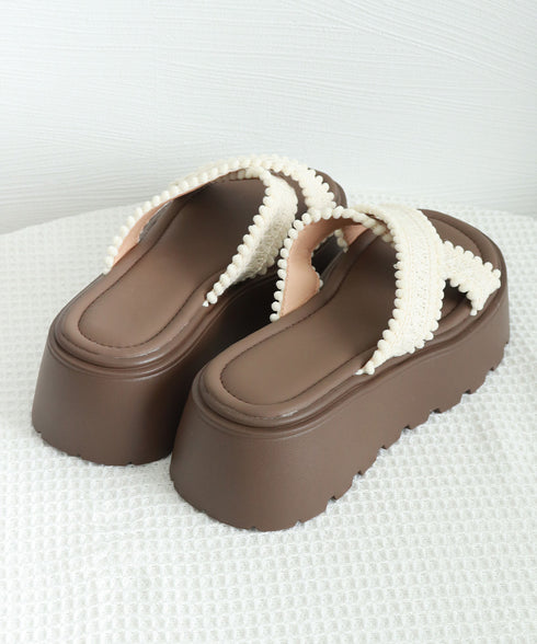 厚底サンダル レディース クロッシー編み サマーサンダル クロスベルト ボリューム 美脚脚長 履きやすい 歩きやすい カジュアル 大人 可愛い 旅行 99GYXC-137