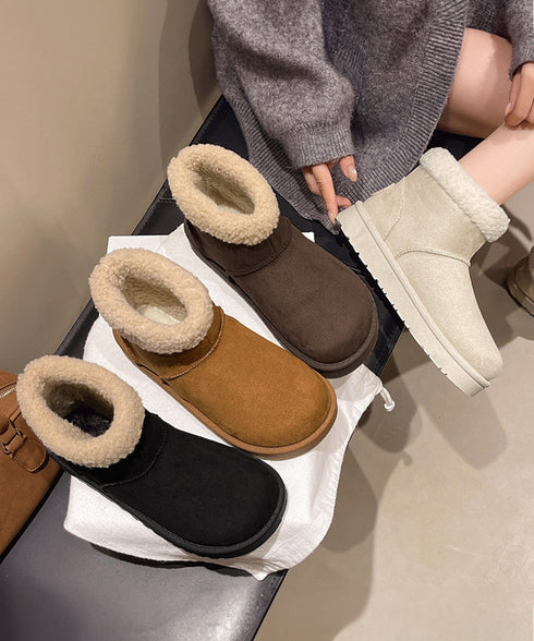 ムートンブーツ 厚底無地 ショートブーツ レディース ボアブーツ 防寒対策 あったか カジュアル 美脚 フラットヒール もこもこ おしゃれ 大人可愛い 通学 99GYXC-138