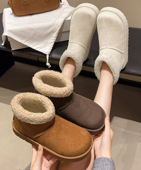 ムートンブーツ 厚底無地 ショートブーツ レディース ボアブーツ 防寒対策 あったか カジュアル 美脚 フラットヒール もこもこ おしゃれ 大人可愛い 通学 99GYXC-138