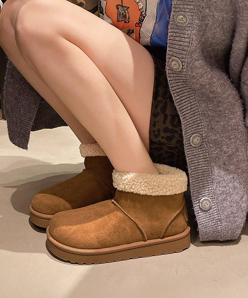 ムートンブーツ 厚底無地 ショートブーツ レディース ボアブーツ 防寒対策 あったか カジュアル 美脚 フラットヒール もこもこ おしゃれ 大人可愛い 通学 99GYXC-138