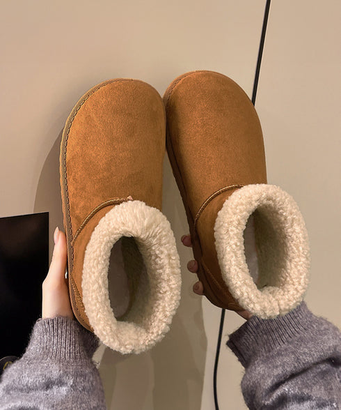 ムートンブーツ 厚底無地 ショートブーツ レディース ボアブーツ 防寒対策 あったか カジュアル 美脚 フラットヒール もこもこ おしゃれ 大人可愛い 通学 99GYXC-138