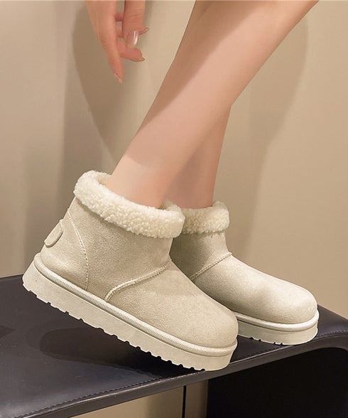 ムートンブーツ 厚底無地 ショートブーツ レディース ボアブーツ 防寒対策 あったか カジュアル 美脚 フラットヒール もこもこ おしゃれ 大人可愛い 通学 99GYXC-138